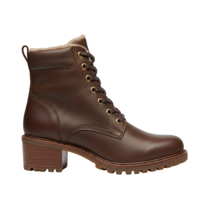 Stylish Dark Brown Leather Lace-Up Boots for Women